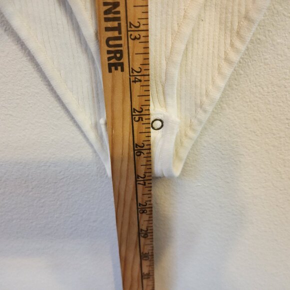 Bare by Charlie Holiday Long Sleeve Rib Knit Bodysuit Coconut Size S Bodysuit - Picture 16 of 16